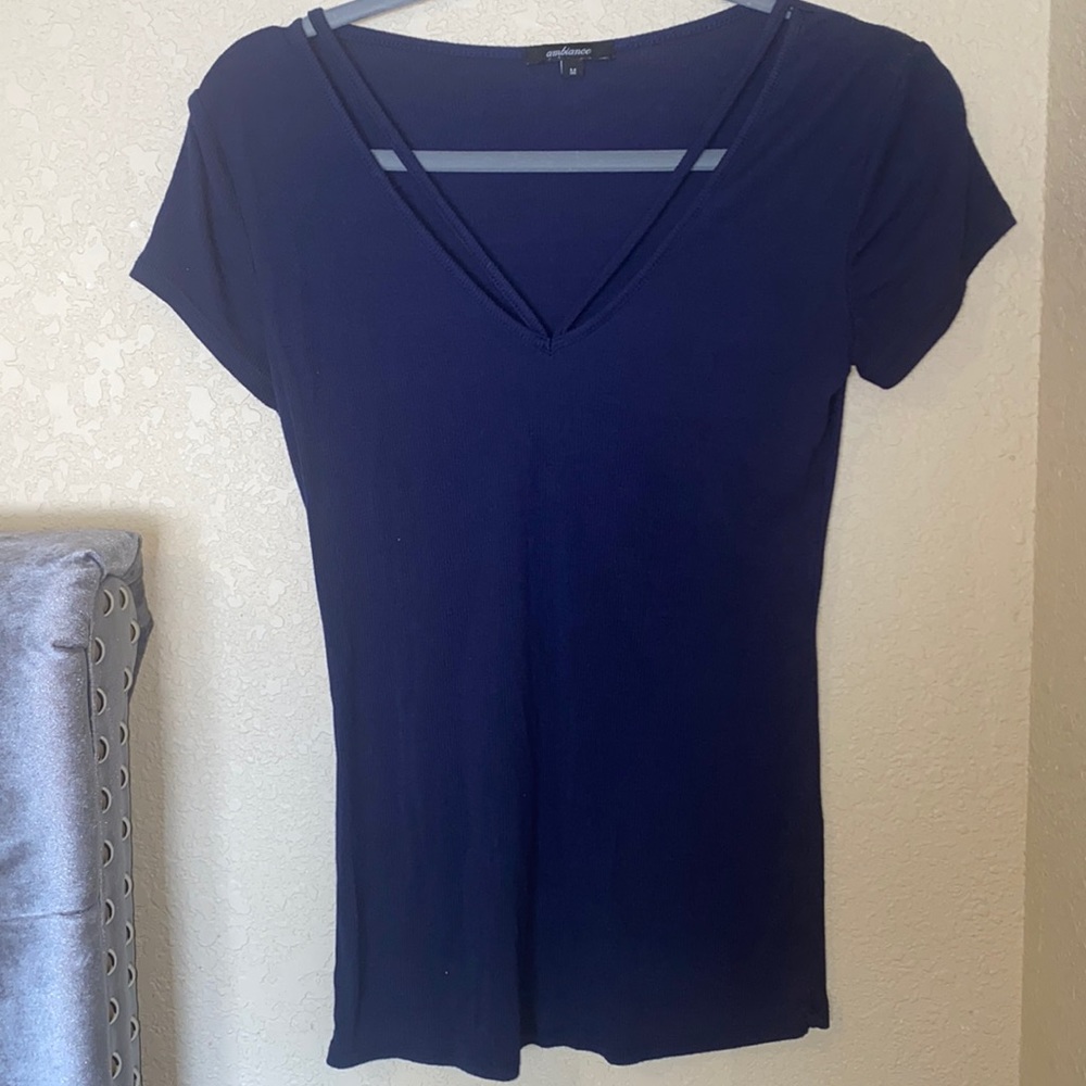Navy Blue V-Neck Shirt